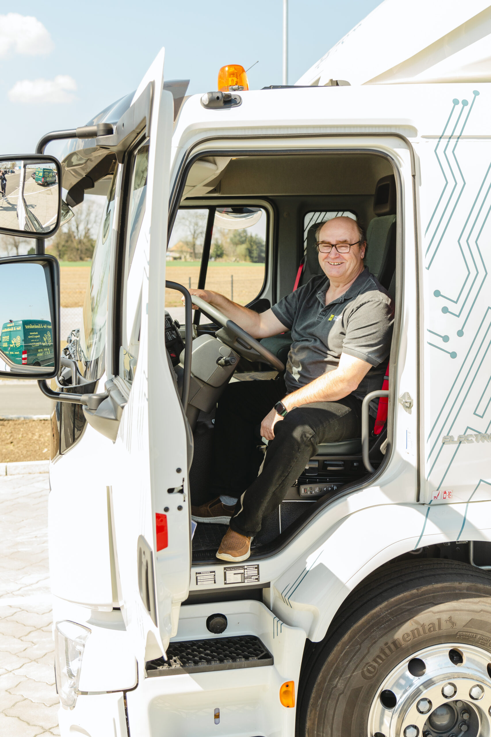André im Elektro-LKW