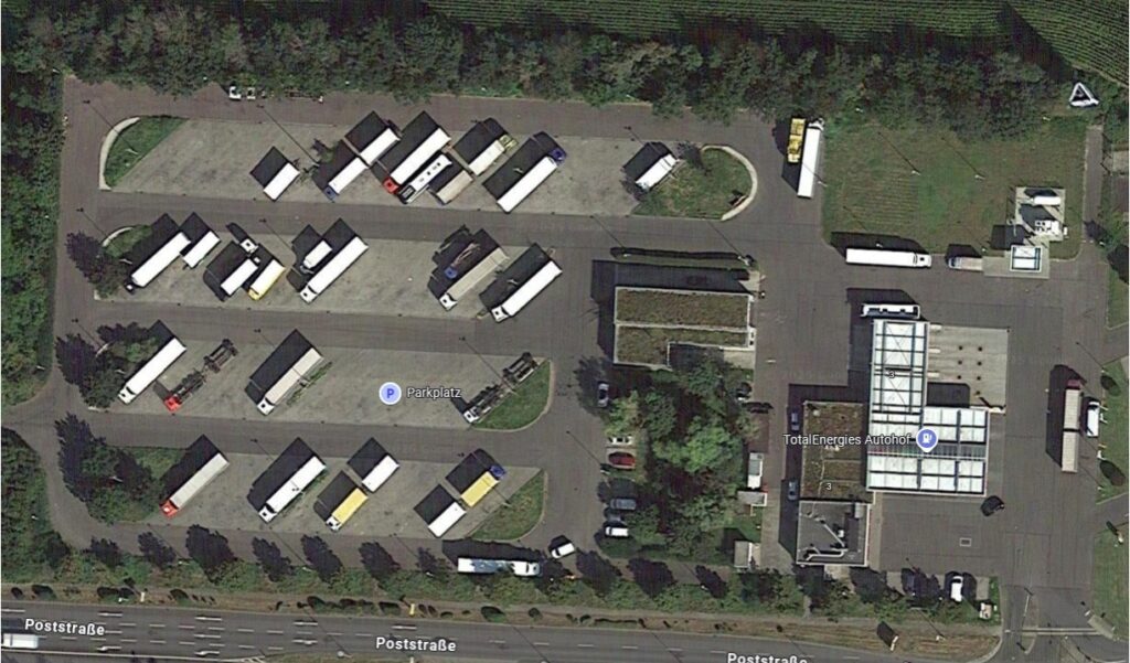 Lkw-Parkplatz Leipzig als Vorstaufläche für Anlieferverkehr