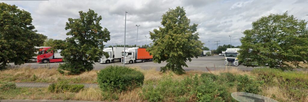Lkw-Parkplatz Leipzig als Vorstaufläche für Anlieferverkehr