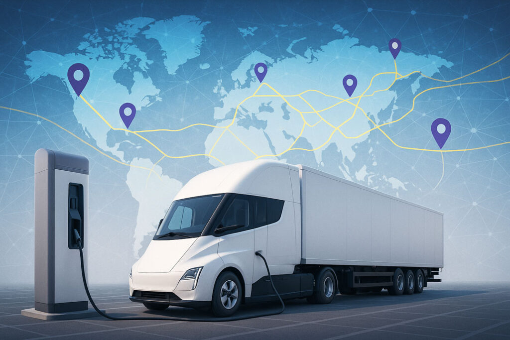 Elektrischer Lkw an Ladestation | © Park Your Truck | KI-generiert